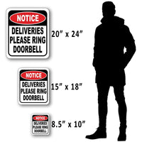 NOTICE Deliveries Please Ring Doorbell Aluminum composite outdoor sign