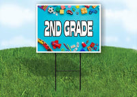 2ND GRADE Yard Sign Road with Stand LAWN SIGN