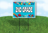 2ND GRADE Yard Sign Road with Stand LAWN SIGN