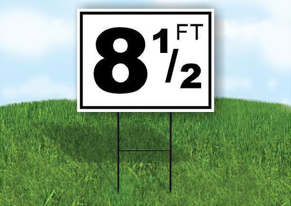 8.5 ft pool depth black white 18inx24in Yard Road Sign w/ Stand