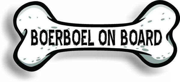 Dog on Board Boerboel Bone Car Magnet Bumper Sticker 3"x7"