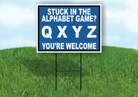 STUCK ALPHABET GAME Q X Y Z Yard Sign with Stand LAWN SIGN