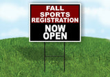 SPORTS REGISTRATION MAROON BLACK FALL Yard Sign with Stand LAWN SIGN