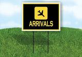 ARRIVALS BLACK Yard Sign Road with Stand LAWN SIGN