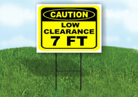 CAUTION LOW CLEARANCE 7 FT YELLOW Yard Sign with Stand LAWN SIGN