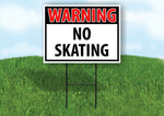 WARNING NO SKATING RED Plastic Yard Sign ROAD SIGN with Stand