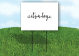 IT'S A BOY SCRIPT HEARTS Yard Sign with Stand LAWN SIGN