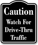 Caution Watch For Traffic BLACK Aluminum Composite Sign