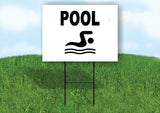 POOL Yard Sign with Stand LAWN SIGN