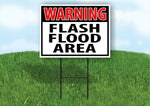 WARNING FLASH FLOOD AREA RED Plastic Yard Sign ROAD SIGN with Stand