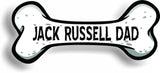 Dog Dad Jack Russell Bone Car Magnet Bumper Sticker 3"x7"