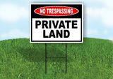 NO TRESPASSING Private Land Yard Sign Road with Stand LAWN POSTER