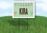 KIRA WELCOME BABY GREEN  18 in x 24 in Yard Sign Road Sign with Stand