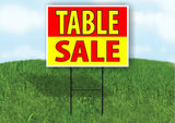 TABLE SALE RED YELLOW Plastic Yard Sign ROAD SIGN with Stand