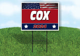 COX FLAG RED 2024 18inx24in Yard Road Sign w/ Stand