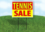 TENNIS SALE RED YELLOW Plastic Yard Sign ROAD SIGN with Stand
