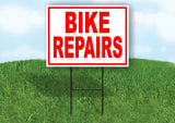 BIKE REPAIRS RED WHITE Yard Sign Road with Stand LAWN SIGN