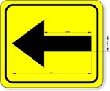 supplemental directional black yellow left arrow Metal Aluminum Composite Sign