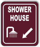 SHOWER HOUSE DIRECTIONAL ARROW TRAIL 8 Variations Metal Aluminum composite sign