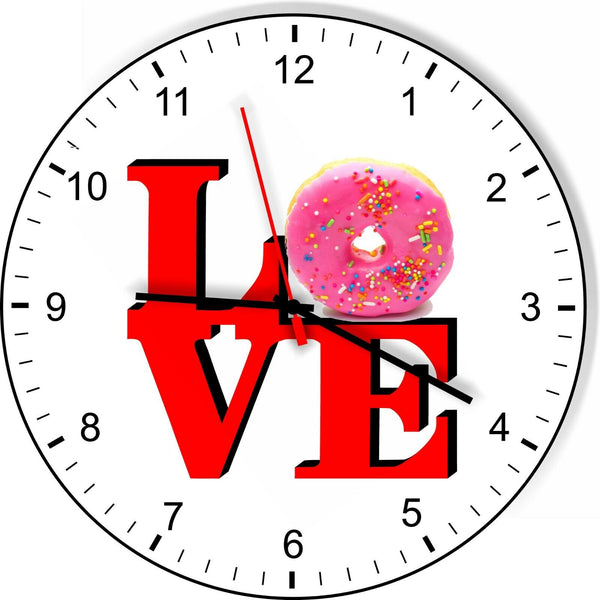 I Love Doughnuts Love Park Funny Kitchen Living room Wall Clock