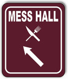 MESS HALL DIRECTIONAL ARROW TRAIL 8 Variations Metal Aluminum composite sign