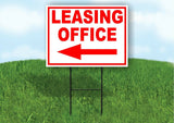 LEASING OFFICE LEFT arrow red Yard Sign Road with Stand LAWN SIGN Single sided