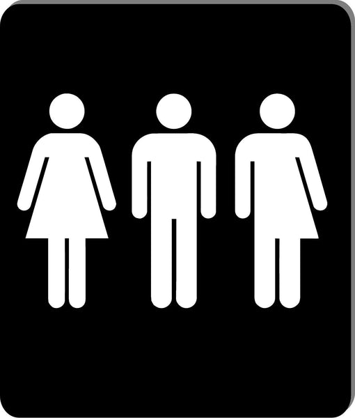Transgender men women restroom bathroom Aluminum composite indoor outdoor sign