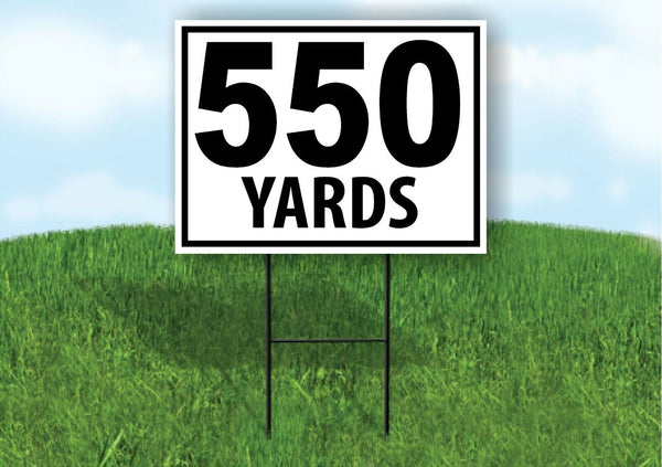 550 YARDS DISTANCE MARKER TARGET RUNNING Plastic Yard Sign ROAD SIGN with Stand