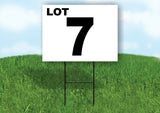 LOT 7 BLACK WHITE Yard Sign with Stand LAWN SIGN