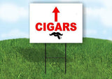 CIGARS  MUSTACHE STRAIGHT  ARROW Yard Sign with Stand LAWN SIGN