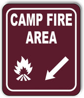 CAMPFIRE AREA DIRECTIONAL ARROW TRAIL 8 Variations Metal Aluminum composite sign