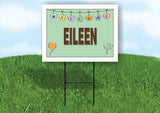 EILEEN WELCOME BABY GREEN  18 in x 24 in Yard Sign Road Sign with Stand