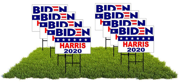 8 Pack BIDEN HARRIS 2020 JOE KAMALA BIDEN POLITICAL Yard Sign ROAD SIGN w stands