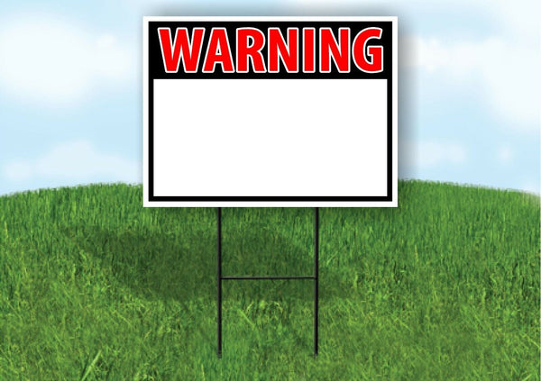 WARNING BLANK SIGN Plastic Yard Sign ROAD SIGN with Stand