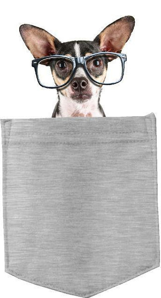 Chihuahua with glasses in pocket Fridge Car Magnet Bumper Sticker App size 4"x7"