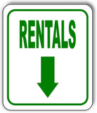 RENTALS DIRECTIONAL GREEN 8 Arrow Variations Metal Aluminum composite sign