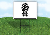 pineapple down SWINGER BLACK WHITE 18 in x 24 in Yard Sign Road Sign with Stand