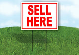 SELL HERE RED Yard Sign Road with Stand LAWN SIGN