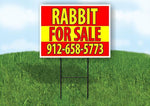912658 RABBIT FOR SALE RED YELLOW Plastic Yard Sign ROAD SIGN with Stand