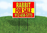 912658 RABBIT FOR SALE RED YELLOW Plastic Yard Sign ROAD SIGN with Stand