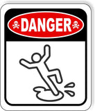 DANGER SLIPPERY WHEN WET OIL HAZARD Metal Aluminum composite sign