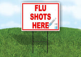 FLU SHOTS HERE RED 18 in x 24 in Yard Sign Road Sign with Stand