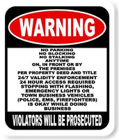 WARNING NO PARKING OKAY BUSINESS Metal Aluminum Composite Sign