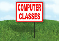 Computer CLASSES RED Yard Sign Road with Stand LAWN SIGN