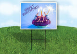 HAPPY 21ST BIRTHDAY CUPCAKE Yard Sign Road with Stand LAWN SIGN