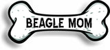 Dog Mom Beagle Bone Car Magnet Bumper Sticker 3"x7"