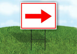 RIGHT arrow red Yard Sign Road with Stand LAWN SIGN Single sided