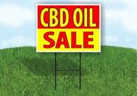 C B D OIL SALE RED YELLOW Yard Sign Road with Stand LAWN SIGN