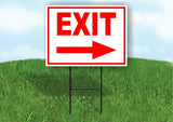 EXIT right arrow red Yard Sign Road with Stand LAWN SIGN Single sided