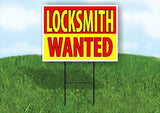 LOCKSMITH WANTED RED AND YELLOW Yard Sign Road with Stand LAWN SIGN